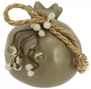 Marhome Επιτραπέζιο Γούρι Ρόδι Μικρό Στολισμένο Λαδί 6.5x6.5cm