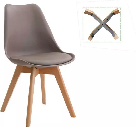 Καρέκλες Κουζίνας Martin από Πολυπροπυλένιο Γκρι 4τμχ 49x56x82cm