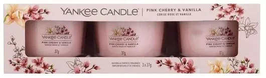 Αρωματικό Κερί Yankee Candle σε Βάζο με Άρωμα Pink Cherry & Vanilla 37gr 3τμχ.