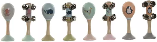 Μουσικό Παιχνίδι Home Esprit Ξύλο 11,5 X 2 X 15,5 Cm Μαράκας 4 Μονάδες