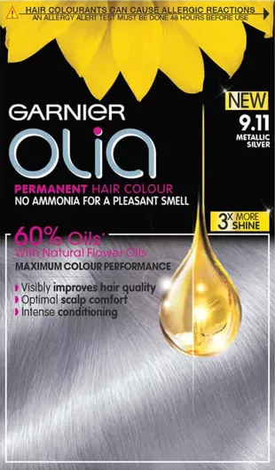 Ημιμόνιμη Βαφή Μαλλιών Garnier Olia Mini 9.11 Metallic Silver 50gr