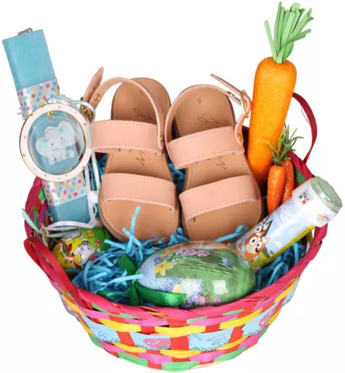 Σετ Λαμπάδα Σανδάλια Παιδικό Πασχαλινή Σύνθεση Σοκολατένια Αυγά Set73