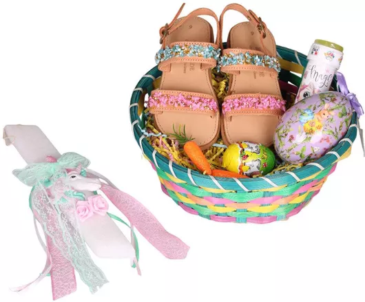 Πασχαλινή Λαμπάδα Στρογγυλή Χειροποίητη Ροζ