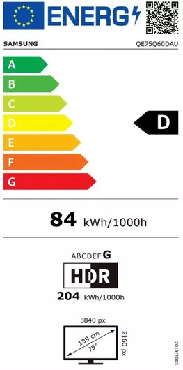 Samsung Smart Τηλεόραση 75" 4K UHD QLED Q60D HDR 2024QE75Q60DAUXXH