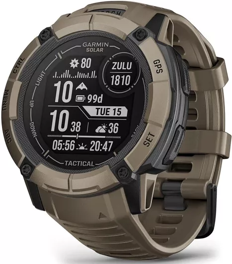 Garmin Instinct 2X Solar Tactical 50mm Αδιάβροχο Smartwatch με Παλμογράφο Coyote Tan