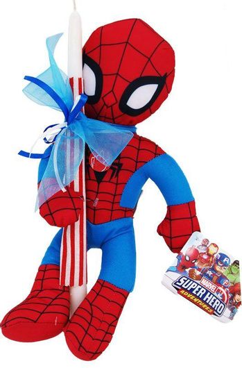 Πασχαλινή Λαμπάδα playbyplay Marvel Spiderman Λούτρινο Με Ήχο 38cm Λευκό
