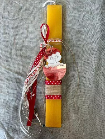 Πασχαλινή Λαμπάδα Aromance Αρωματική & Χειροποίητη Πλακέ Κίτρινο