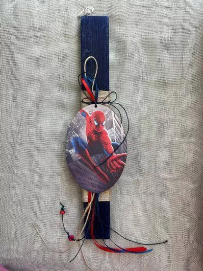 Πασχαλινή Λαμπάδα Aromance Αρωματική & Χειροποίητη Πλακέ Μπλε