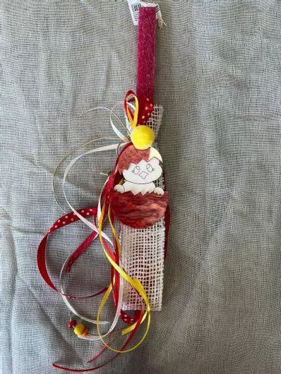 Πασχαλινή Λαμπάδα Aromance Αρωματική & Χειροποίητη Πλακέ Κόκκινο