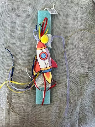 Πασχαλινή Λαμπάδα Aromance Αρωματική & Χειροποίητη Πλακέ Πράσινο