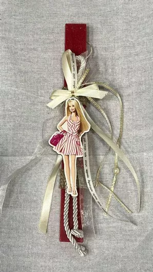 Πασχαλινή Λαμπάδα Aromance Αρωματική & Χειροποίητη Πλακέ Κόκκινο