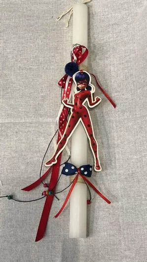 Πασχαλινή Λαμπάδα Aromance Αρωματική & Χειροποίητη Πλακέ Λευκό