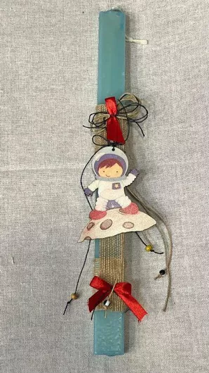 Πασχαλινή Λαμπάδα Aromance Αρωματική & Χειροποίητη Πλακέ Μπλε