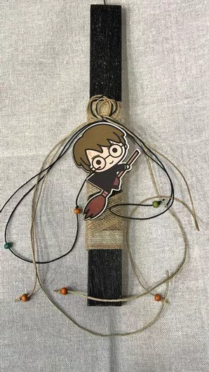 Πασχαλινή Λαμπάδα Aromance Αρωματική & Χειροποίητη Πλακέ Μαύρο