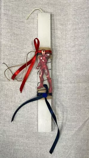 Πασχαλινή Λαμπάδα Aromance Αρωματική & Χειροποίητη Πλακέ Λευκό