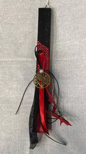 Πασχαλινή Λαμπάδα Aromance Αρωματική & Χειροποίητη Πλακέ Μαύρο