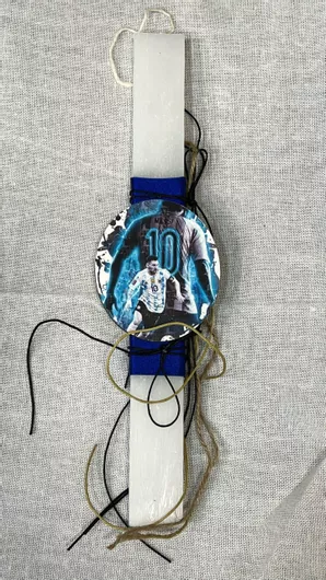 Πασχαλινή Λαμπάδα Aromance Αρωματική & Χειροποίητη Πλακέ Λευκό