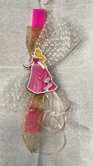 Πασχαλινή Λαμπάδα Aromance Αρωματική & Χειροποίητη Πλακέ Ροζ