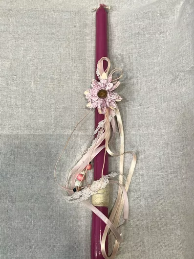 Πασχαλινή Λαμπάδα Aromance Αρωματική & Χειροποίητη Πλακέ Κόκκινο