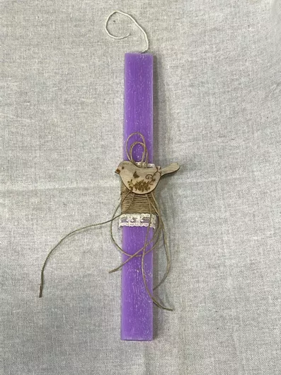 Πασχαλινή Λαμπάδα Aromance Αρωματική & Χειροποίητη Πλακέ Μοβ