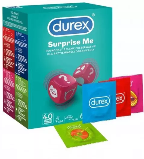 Προφυλακτικά Durex Surprise Me for the Pleasure of Discovery Σετ 40τμχ