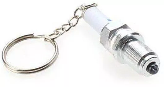 Μπρελόκ Κλειδιών Spark Plug LED Μεταλλικό Λευκο/Ασημί