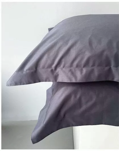 Σετ Μαξιλαροθήκες Pennie Oxford Βαμβακοσατέν 52x72cm Ανθρακί