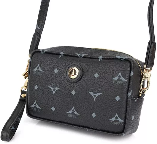 Γυναικεία Τσάντα Χειρός/Χιαστί La tour Eiffel από Δερματίνη Μαύρο