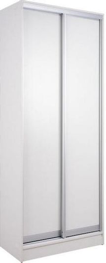 Ντουλάπα Ρούχων HomeMarkt Δίφυλλη Συρόμενη 90x45x210cm Λευκό