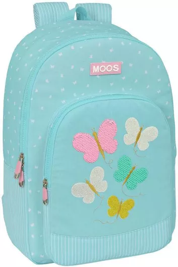 Σχολική Τσάντα Γυμνασίου/Λυκείου Moos Butterflies Μπλε