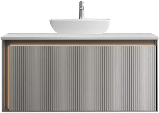 Πάγκος Martin Light Greys 100 Top με Επιτραπέζιο Νιπτήρα Γκρι