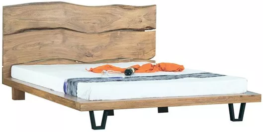 Κρεβάτι Woodwell Ε-00025447 Διπλό Μασίφ Ξύλο/Μέταλλο 150x200cm Μαύρο