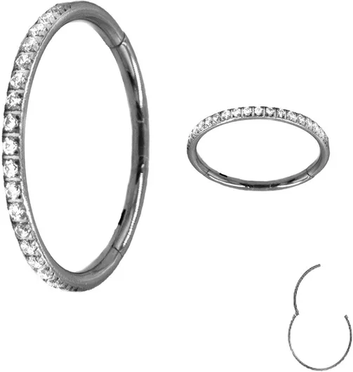 Σκουλαρίκι Μύτης από Τιτάνιο Κρίκος Κλίκερ με Ζιργκόν - TB0355 - 1x6mm