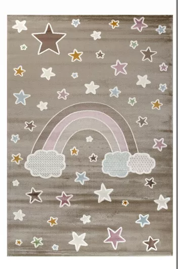 Παιδικό Χαλί Tzikas Carpets 160x230cm Ουράνιο Τόξο Μηχανής Καφέ