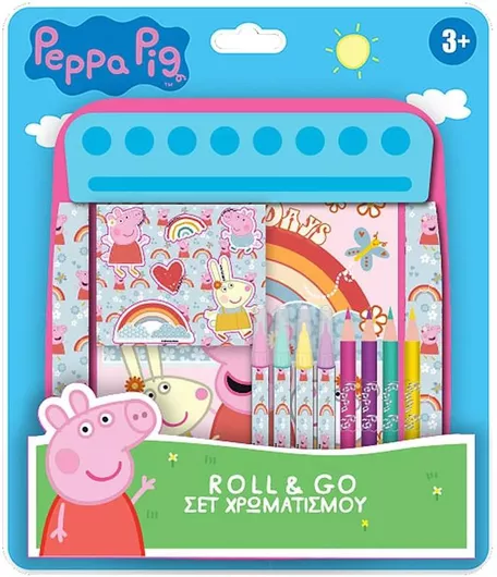 Σετ Ζωγραφικής Διακάκης 000482768 Roll & Go Peppa Pig 24.5x21cm