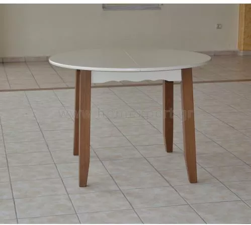 Τραπέζι Τραπεζαρίας Στρογγυλό Ξύλο 110x110cm Λευκό