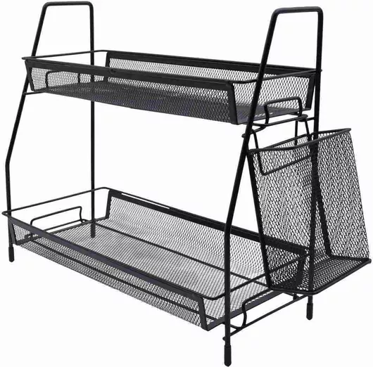 Οργανωτής Γραφείου Uncle George Επιτραπέζιος από Μέταλλο με 2 Ράφια & 1 Μολυβοθήκη 40x17x32cm Μαύρο