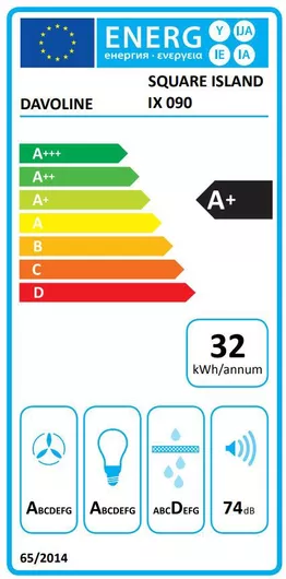 Davoline Square Island Απορροφητήρας Νησίδα 90cm Inox