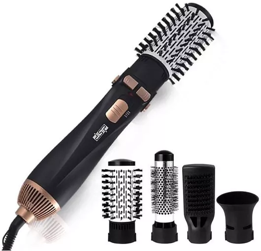 Ηλεκτρική Βούρτσα DSP 50001 με Αέρα & Περιστρεφόμενη Κεφαλή για Ίσιωμα 1200W Μαύρο