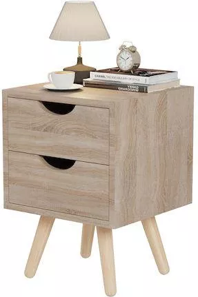 Κομοδίνο HomeMarkt Dinkl HM2472.01 με 2 Συρτάρια Μοριοσανίδα 29.7x29.7x45cm Μπεζ