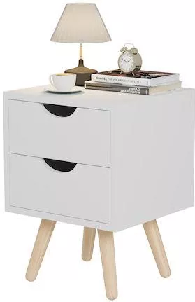 Κομοδίνο HomeMarkt Dinkl με 2 Συρτάρια Μοριοσανίδα 29.7x29.7x45cm Λευκό