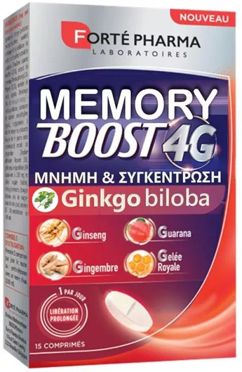 Forte Pharma Memory Boost 4g Συμπλήρωμα Διατροφής Μνήμη & Συγκέντρωση 15 Δισκία