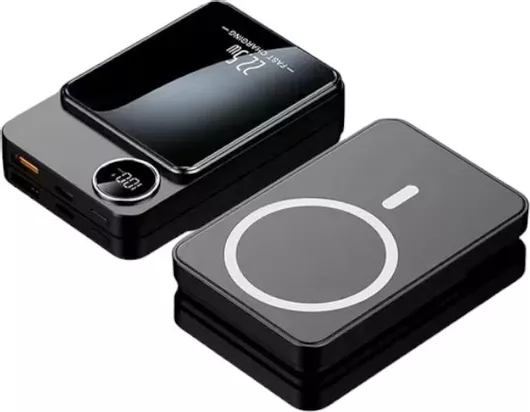 S111 MagSafe Power Bank 10000mAh 15W με Θύρα USB-A & Θύρα USB-C Μαύρο