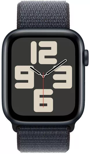 Apple Watch SE 2024 Aluminium 40mm Αδιάβροχο με Παλμογράφο Midnight με Ink Sport Loop