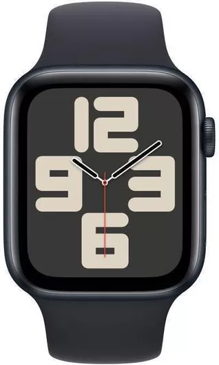 Apple Watch SE 2024 Aluminium 44mm Αδιάβροχο με Παλμογράφο Midnight με Midnight Sport Band S/M