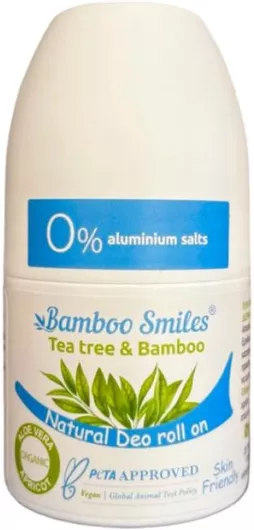 Αποσμητικό Bamboo Smiles Roll-on 24h Tea Tree & Μπαμπού