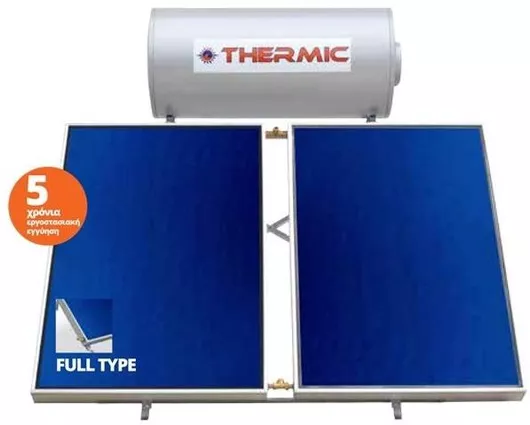 Ηλιακός Θερμοσίφωνας Thermic GL 160lt Glass Διπλής Ενέργειας 3τ.μ. Επιλεκτικός