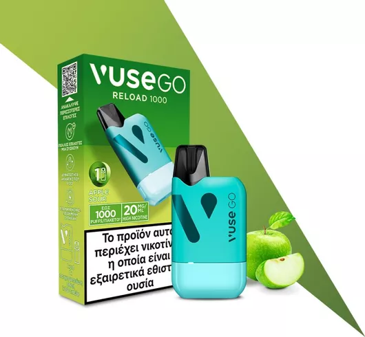 Ηλεκτρονικό Τσιγάρο Vuse Go Vaporizer 1000 Εισπνοών Apple Sour 20mg/ml