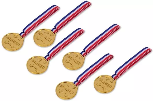 Μετάλλιο 4J679350 Πλαστικό Σετ 6τμχ Χρυσό