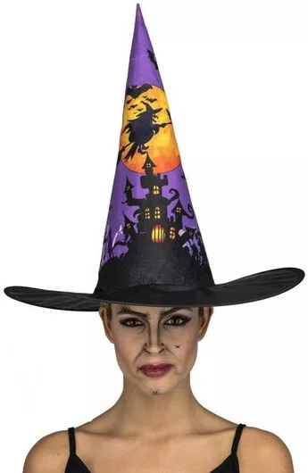 Αποκριάτικο Καπέλο My Other Me S8604730 Μάγισσας Halloween 58cm One Size Μαύρο/Μοβ